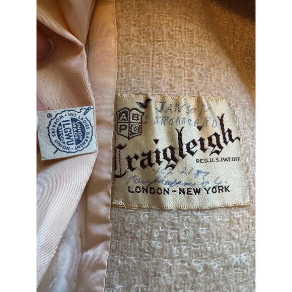 Vintage 1950's Craigleigh Ivory Blouce Double Breasted Swing Coat size large - Picture 13 of 17